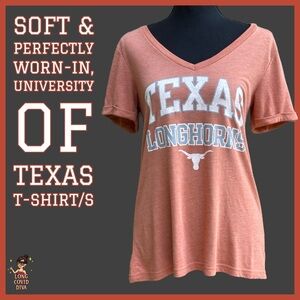 🧡🤍EUC/Soft & Perfectly Worn-in, University of Texas, V-Neck T-Shirt/Small